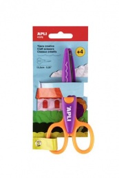 Olló, kreatív, ívelt, APLI Kids "Curved", lila-narancssárga